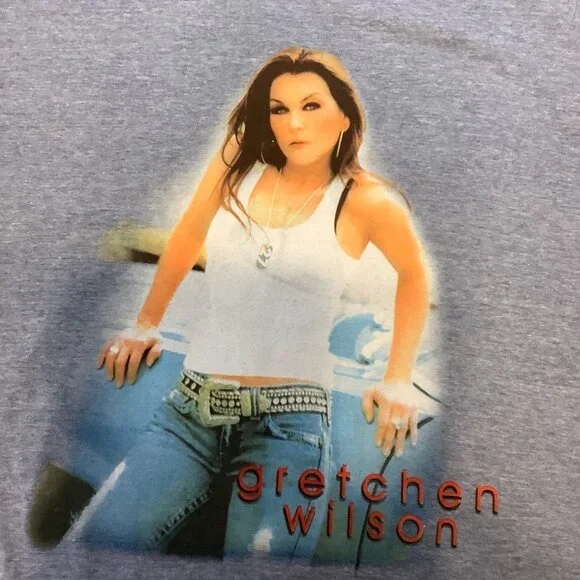 Vtg 2005 Gretchen Wilson Tour T-Shirt Medium Made in USA Standard American Y2K - Picture 7 of 10